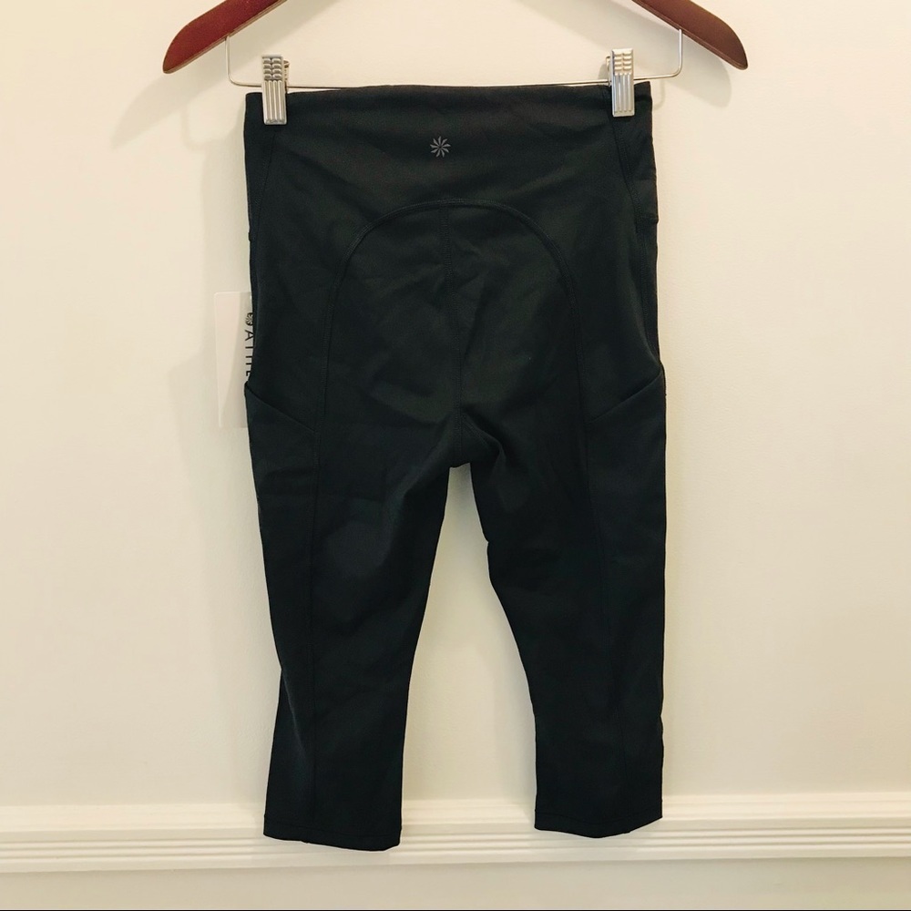 NWT Athleta Ultimate Stash Crop XS black leggings pants running workout - Picture 3 of 11